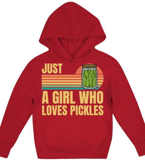 Retro Vintage Just A Girl Who Loves Pickles Kids Hoodie