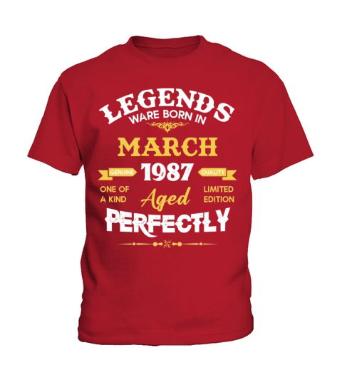 Vintage Aged To Perfection March 1987 Kids T-Shirt