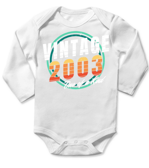 Vintage 2003 Shirt for Men Women 20 Year Old 20th Long Sleeve Baby One-Piece