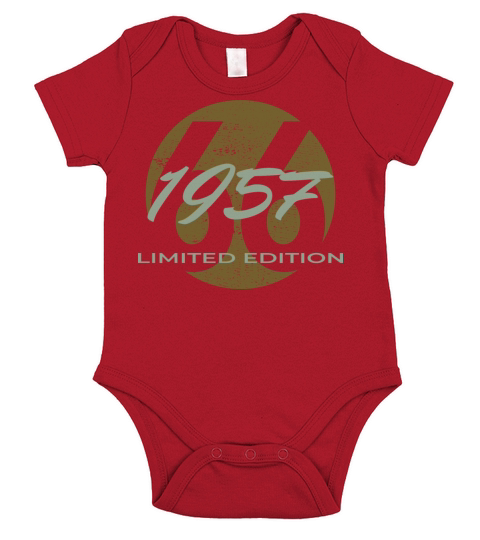 66th birthday men women 66 years 1957 vintage Short Sleeve Baby One-Piece