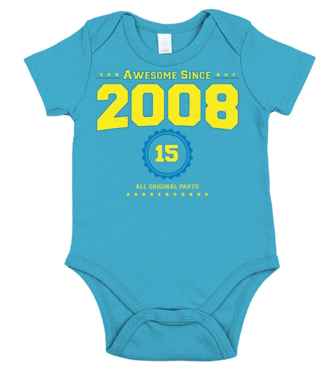 Awesome 2008 Shirt for Men Women 15 Year Old 15th Short Sleeve Baby One-Piece