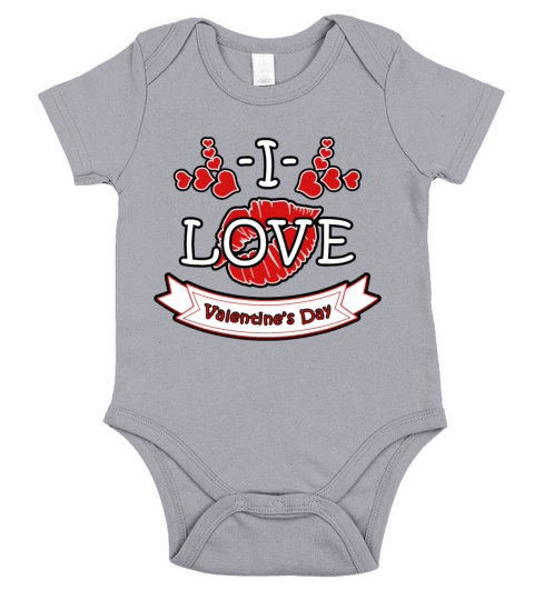 I Love Valentines Day Hearts T-Shirt Hoodie Gift Short Sleeve Baby One-Piece