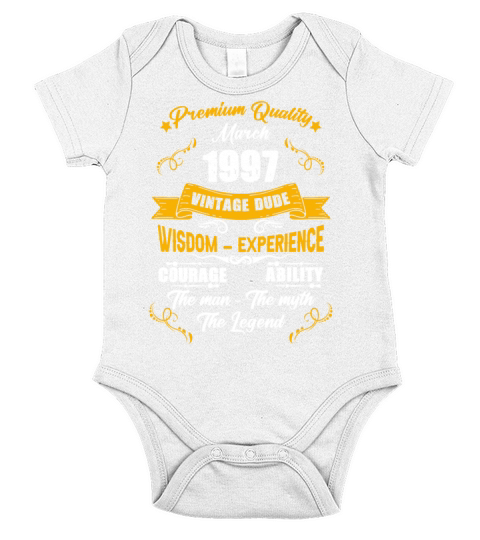 March 1997 Vintage Birthday Present Short Sleeve Baby One-Piece