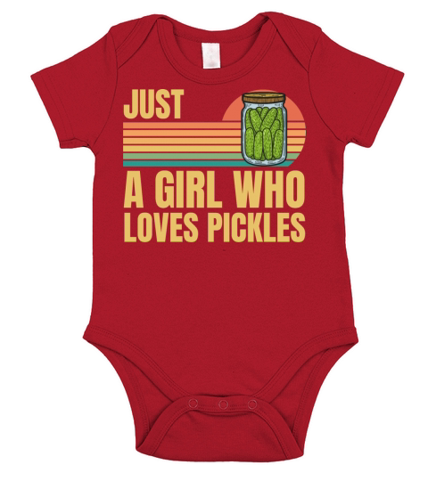 Retro Vintage Just A Girl Who Loves Pickles Short Sleeve Baby One-Piece
