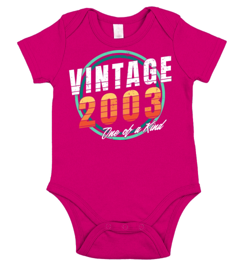 Vintage 2003 Shirt for Men Women 20 Year Old 20th Short Sleeve Baby One-Piece