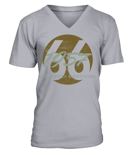 66th birthday men women 66 years 1957 vintage V-Neck T-shirt
