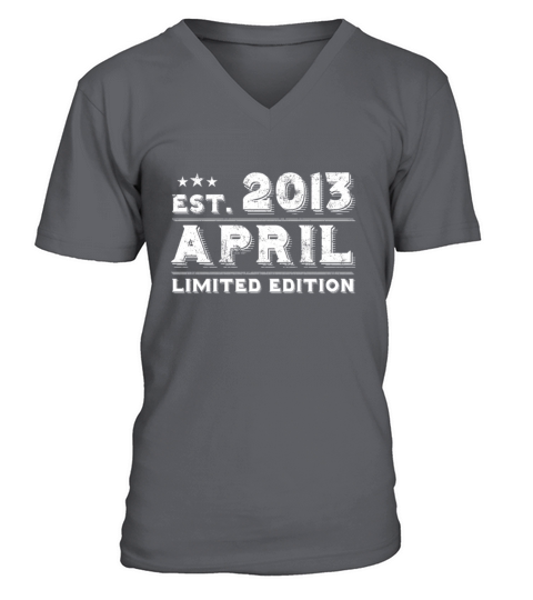 Est April 2013 - Birthday Present - Vintage V-Neck T-shirt