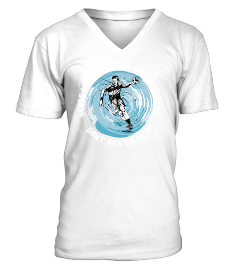 Handballers born in 1970 Birthday Vintage French V-Neck T-shirt