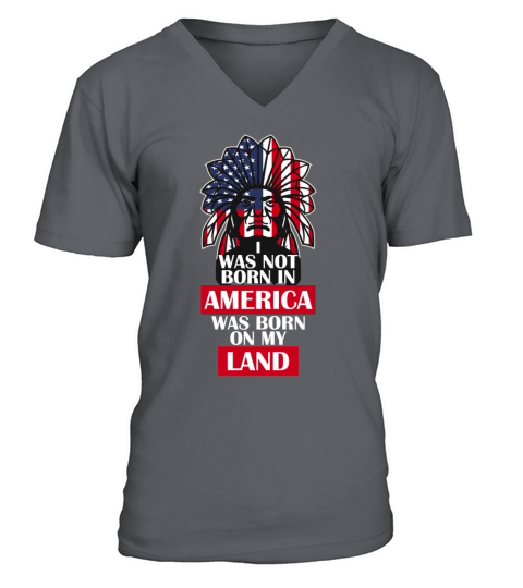 I Was Not Born In America Was Born On My Land Nati V-Neck T-shirt
