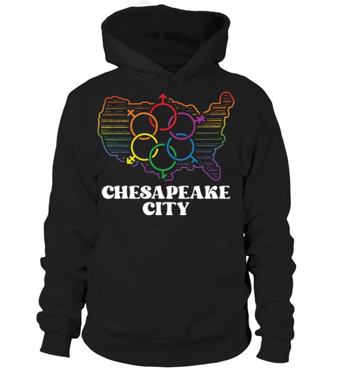 Chesapeake City Pride Flag Pride Month LGBTQ Flag Hoodie Unisex