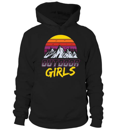 Outdoor Girls Hiking Glamping Camping Adventure Hoodie Unisex