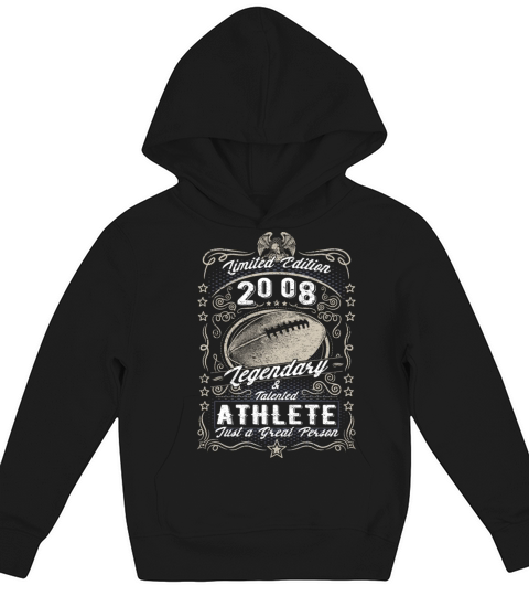 Vintage 2008 Football Birthday Gift Sport Hobby Kids Hoodie