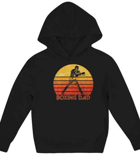 Vintage Retro Proud Boxing Dad Boxer Father Day Kids Hoodie