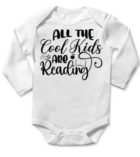 All the Cool Kids are Reading Long Sleeve Baby One-Piece