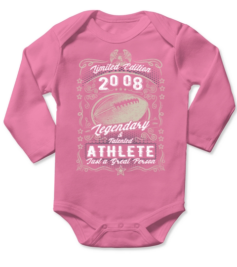 Vintage 2008 Football Birthday Gift Sport Hobby Long Sleeve Baby One-Piece