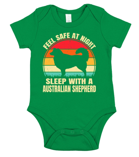 Australian Shepherd Dog Retro Vintage Short Sleeve Baby One-Piece