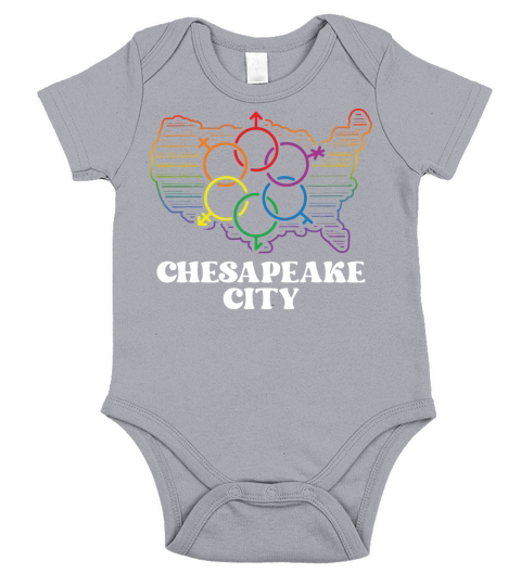 Chesapeake City Pride Flag Pride Month LGBTQ Flag Short Sleeve Baby One-Piece