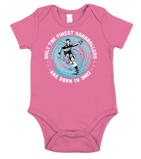 Handballers born in 2002 Birthday Vintage Ballgame Short Sleeve Baby One-Piece