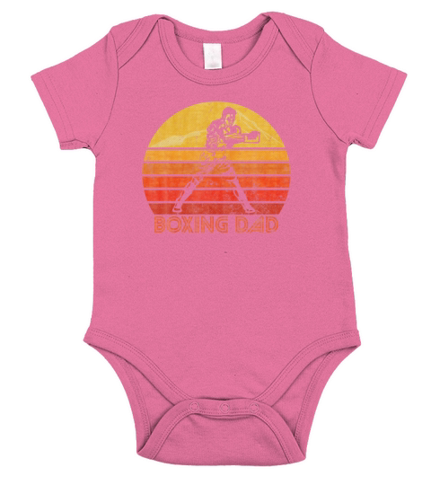 Vintage Retro Proud Boxing Dad Boxer Father Day Short Sleeve Baby One-Piece