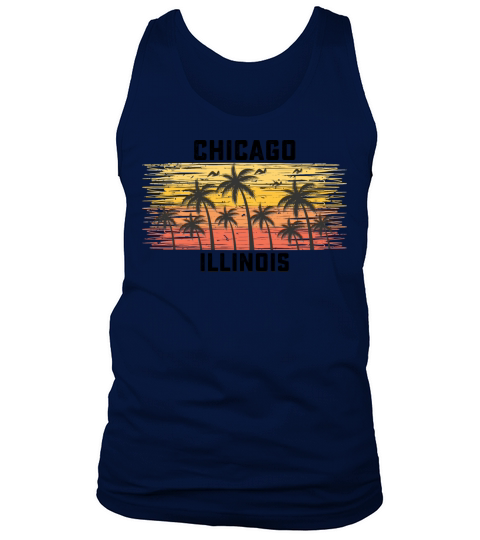 Chicago Illinois Summer Retro VIntage Vacation Tank Top Unisex