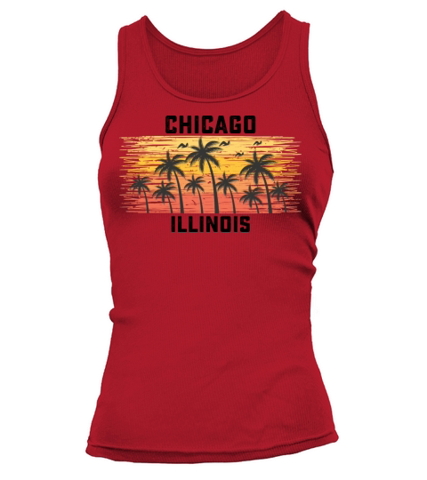 Chicago Illinois Summer Retro VIntage Vacation Tank top Woman