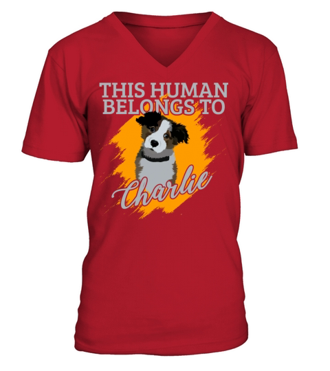 charlie dog vector illustration V-Neck T-shirt