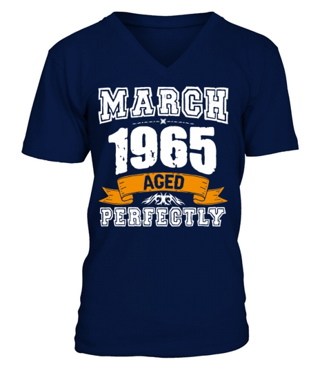 March 1965 Vintage Birthday Present V-Neck T-shirt