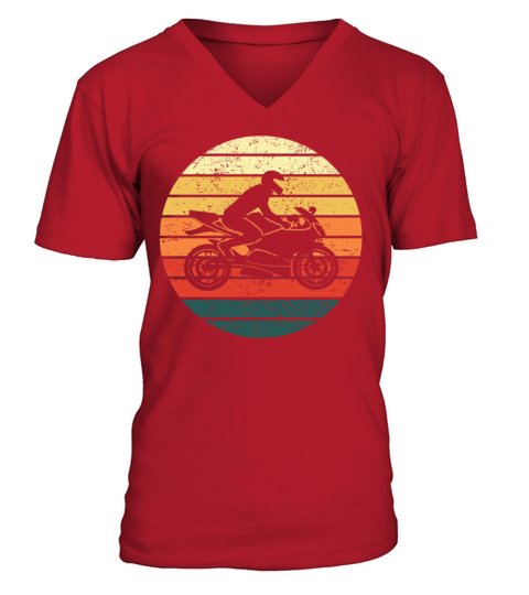 Motorcyclist Motorcycle Driver Retro Vintage Gift V-Neck T-shirt