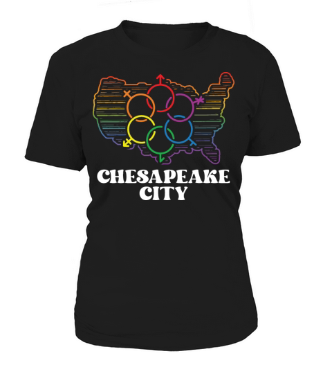 Chesapeake City Pride Flag Pride Month LGBTQ Flag Women's T-Shirt