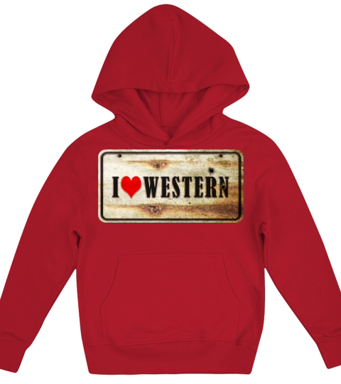 I love Western Vintage Sign Kids Hoodie
