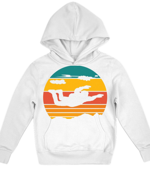 Vintage Skydiving Parachuting Retro Skydiver Kids Hoodie
