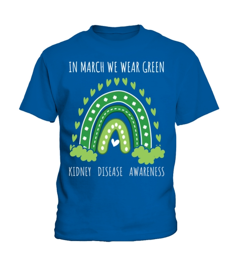 Rainbow March Wear Green Kidney Disease Awareness Kids T-Shirt