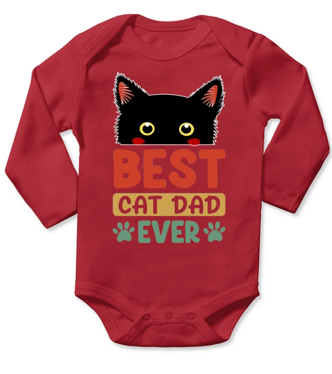 Best cat dad ever Long Sleeve Baby One-Piece
