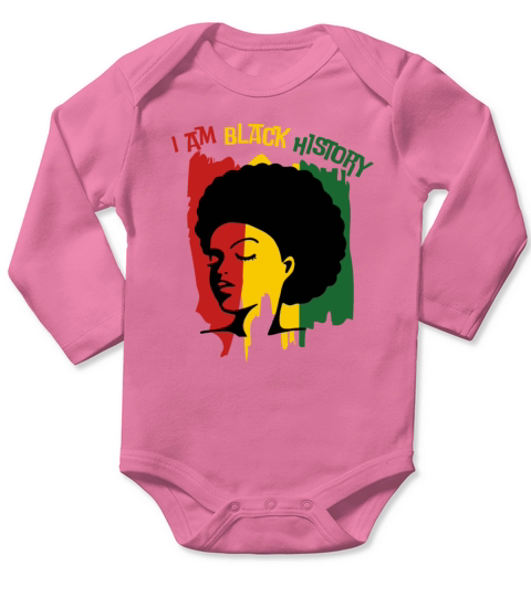 Black History Month Afro Melanin Black Women Long Sleeve Baby One-Piece