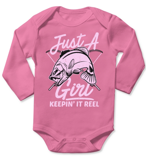 cute fishing funny keeping it reel womens purple p Long Sleeve Baby One-Piece