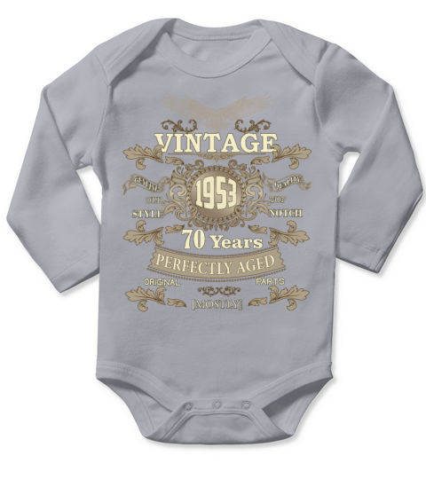 Gift for 70th birthday - Vintage ornaments - gift Long Sleeve Baby One-Piece