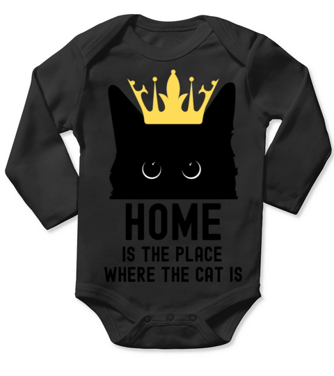 Home Is The Place Where The Cat Is Long Sleeve Baby One-Piece