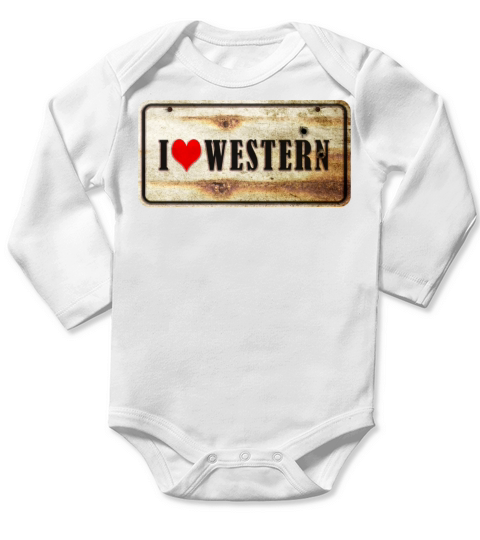 I love Western Vintage Sign Long Sleeve Baby One-Piece