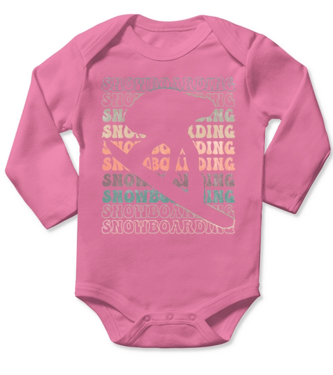 Snowboarding Retro text Long Sleeve Baby One-Piece