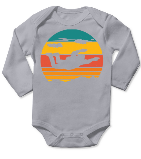 Vintage Skydiving Parachuting Retro Skydiver Long Sleeve Baby One-Piece