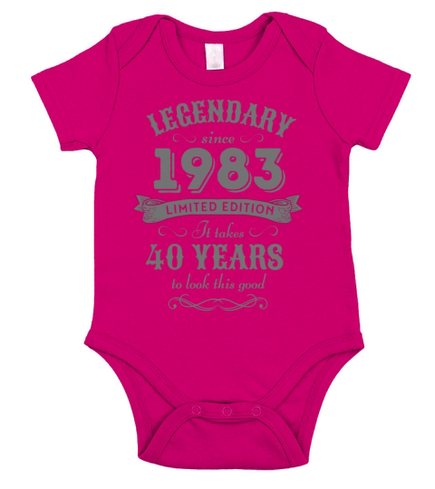 40th Birthday Vintage 1983 Short Sleeve Baby One-Piece