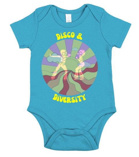 Disco and Diversity Retro 70s Theme Short Sleeve Baby One-Piece