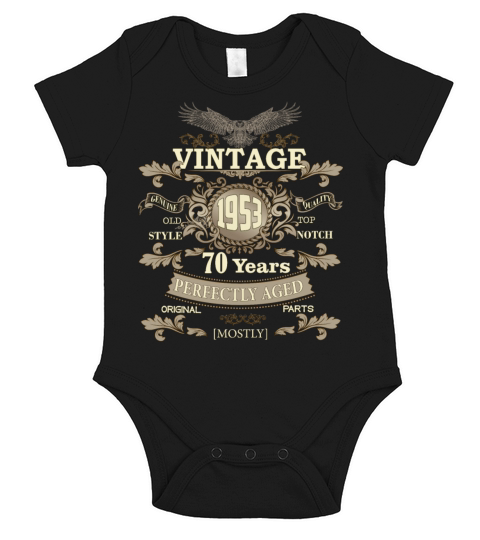 Gift for 70th birthday - Vintage ornaments - gift Short Sleeve Baby One-Piece