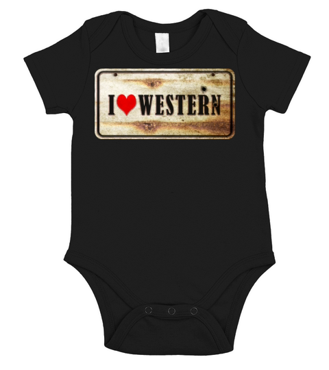 I love Western Vintage Sign Short Sleeve Baby One-Piece