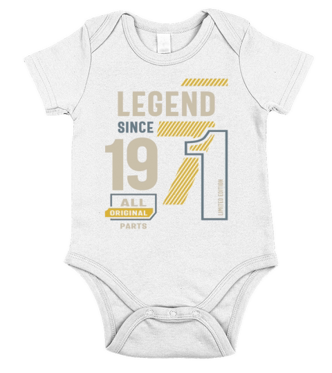 Legend Since 1971 52 birthday Short Sleeve Baby One-Piece