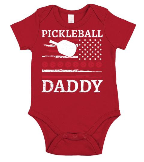 Pickleball Daddy American Flag Players Apparel Men Short Sleeve Baby One-Piece