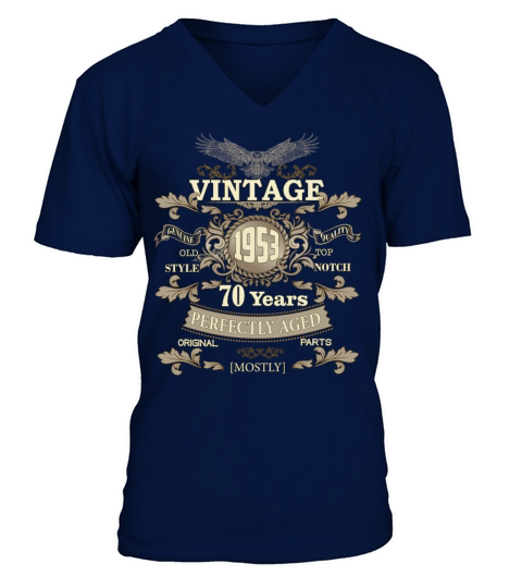 Gift for 70th birthday - Vintage ornaments - gift V-Neck T-shirt