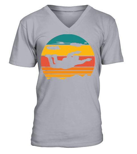 Vintage Skydiving Parachuting Retro Skydiver V-Neck T-shirt