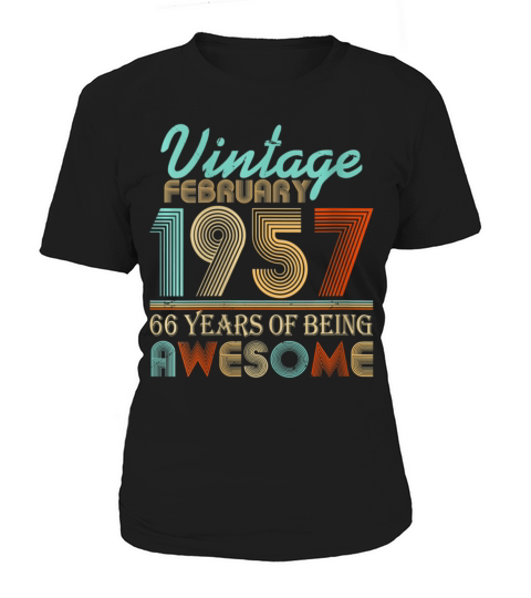Vintage February 1957 66 Years Of Being Awesome Women's T-Shirt