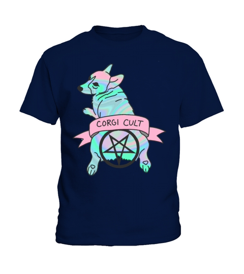 Corgi cult witchy dog hologram 90s Kids T-Shirt